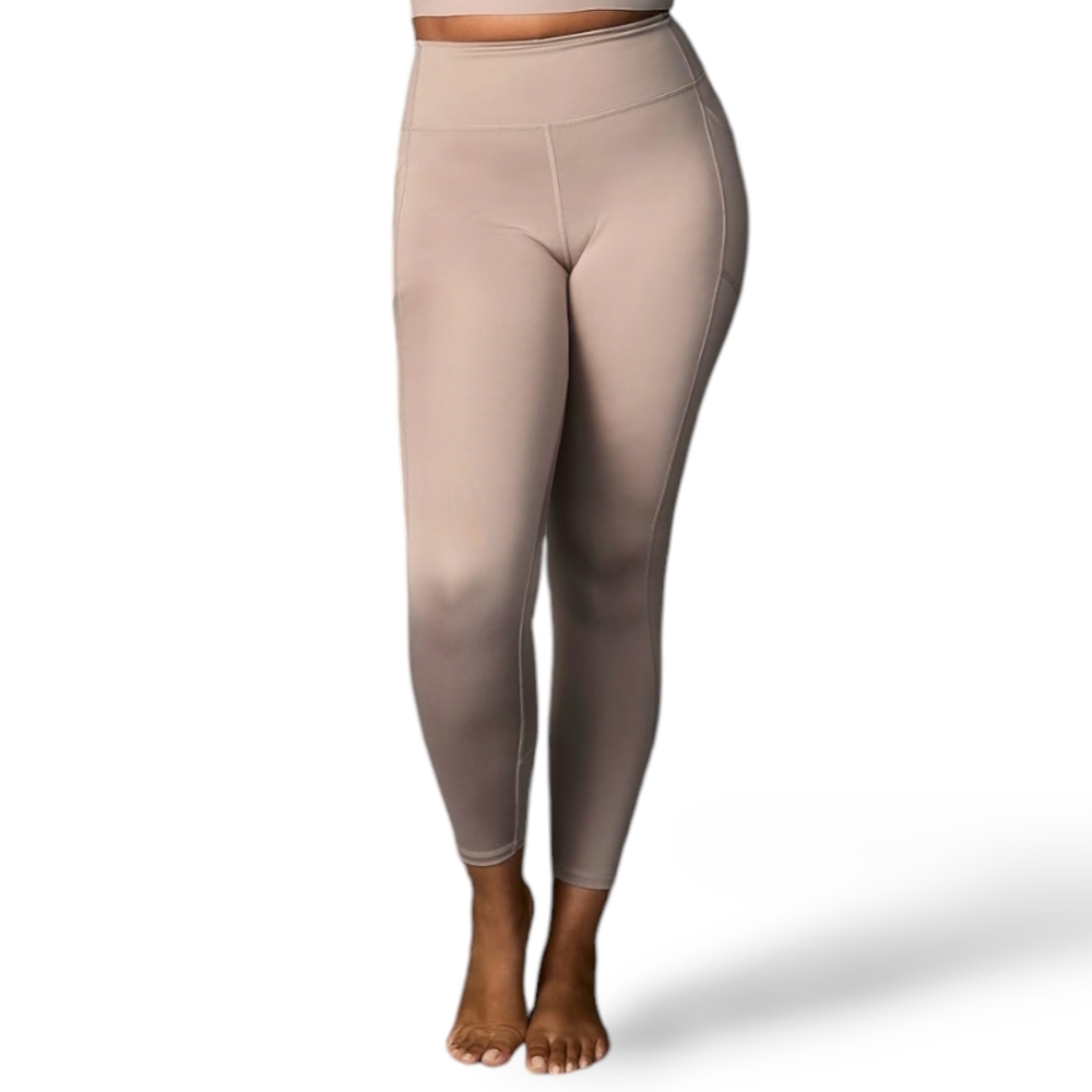 NEW Victorias Secret Essential High-Rise Pocket Leggings in Bare Taupe Beige, XL